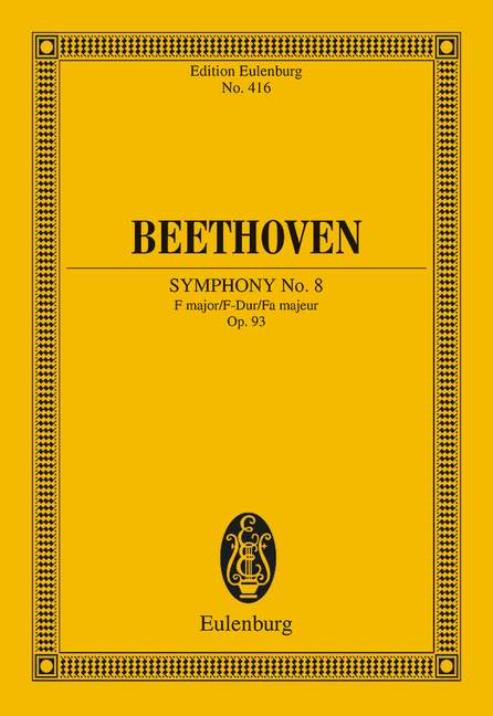 Beethoven: Symphony No. 8 F major Opus 93 (Study Score) published by Eulenburg